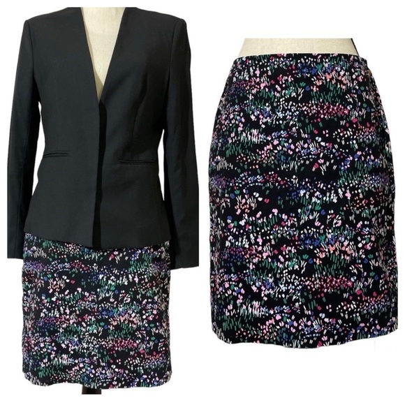 Talbots Field of Tulips Cotton Blend Pencil Skirt Sz. 8 Petite - Picture 1 of 10